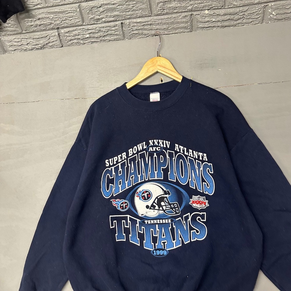 Vintage Logo 7‎ Tennessee Titans Super Bowl XXXIV AFC Champions Sweatshirt XL